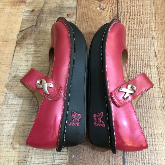 ALEGRIA Pink Mary Jane Clogs Breast Cancer EUC 35 - Picture 6 of 10
